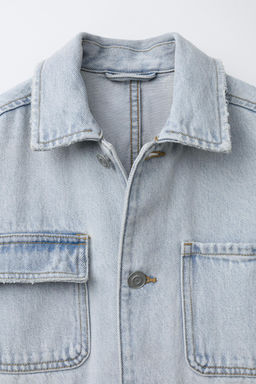 DENIM OVERSHIRT WITH POCKETS - Zara фото 3