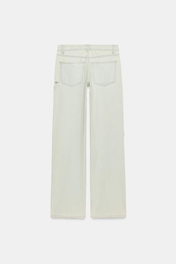 JEANS TRF WIDE LEG TIRO BAJO ROTOS / Azul claro - Zara фото 6