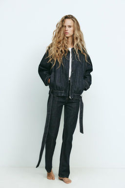 TRF DENIM JACKET WITH BELT