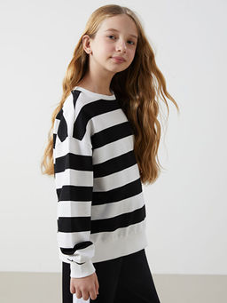 Bisiklet Yaka K?z ?ocuk Kal?n Sweatshirt