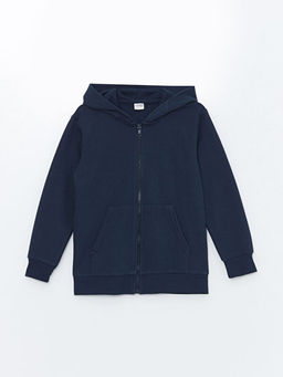 Kap??onlu Erkek ?ocuk Kal?n Fermuarl? Sweatshirt