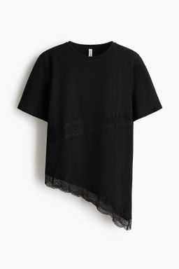 Camiseta con ribete de encaje