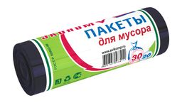 Avikomp пакеты для мусора, 30л*20шт, Стандарт, в Рулоне (черные) 6мкм