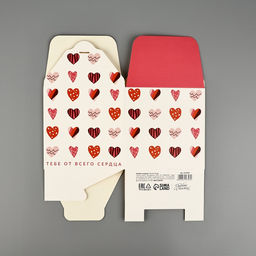 Цена за 2 шт. Коробка подарочная складная, упаковка, «Я тебя люблю», 12×12×12 см