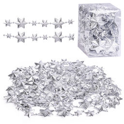 Бусы новогодние "Серебряные звёзды" (4м)