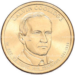 Монета 1 доллар 2014 года (Р) США 30-й президент США Калвин Кулидж