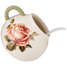 СОЛОНКА С ЛОЖКОЙ КОРЕЙСКАЯ РОЗА 9,5*9,5 СМ. ВЫСОТА=10 СМ. / 170 МЛ. - Agness фото 3