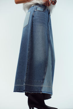Z1975 COMBINED DENIM MIDI SKIRT