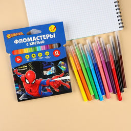 Фломастеры с кистью, 12 цветов, Человек-паук - Marvel фото 17
