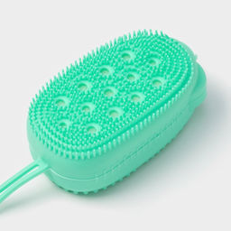 Щётка массажная силиконовая для тела с поролоном Доляна «Мышонок», зелёная