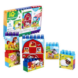 Конструктор пластиковый «Весёлая ферма», 18 деталей, по методике Монтессори