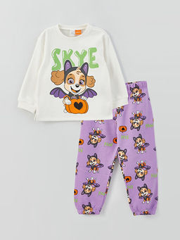 Bisiklet Yaka Paw Patrol Bask?l? K?z Bebek Sweatshirt ve E?ofman Alt 2li