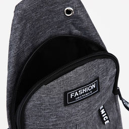 Сумка слинг мужская из текстиля, отверстие для наушников, цвет серый - Simaland фото 5