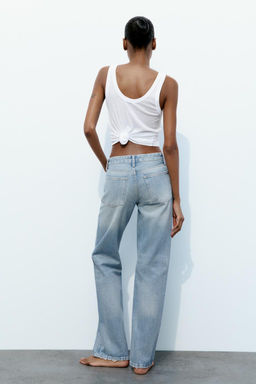 TRF WIDE-LEG MID-RISE FULL LENGTH JEANS - Zara фото 11