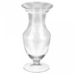 Ваза для цветов стеклянная "Атлантида" 0,8л, д11,5см, h26см, малая, на ножке (Россия)