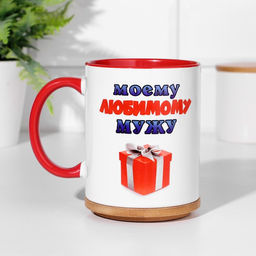 Кружка сублимация Моему любимому мужу, внутри красная, 320мл - Дарим красиво фото 2