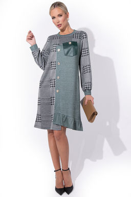 Платье Адель (клетка изумруд) - Эльза фото 3