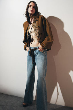 LEATHER BOMBER JACKET ZW COLLECTION LIMITED EDITION - Zara фото 3