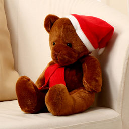 Мягкая игрушка Медвежонок, в новогоднем колпаке, 20 см, цвет коричневый - Simaland фото 2