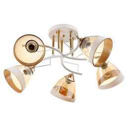 Люстра потолочная BayerLux «Аделла», 5хЕ27, 40 Вт, бело-золотой, 65×65×26 см