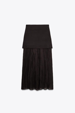 COMBINED PLEATED KNIT SKIRT - Zara фото 5