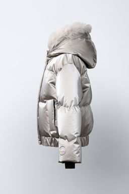 METALLIC WATER-RESISTANT AND WINDPROOF FEATHER DOWN PUFFER JACKET RECCO® SYSTEM SKI COLLECTION - Zara фото 4