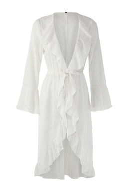 Ekru Maxi Dokuma Volanl? Plaj Kimono&Kaftan TBESS25KM00018 - Trendyolmilla фото 5