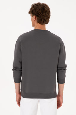 Erkek Gri Basic Sweatshirt