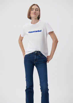 Mavistanbul Bask?l? Istanbul Tisort