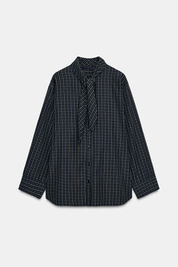 CHECK SHIRT WITH COTTON SCARF - Zara фото 8