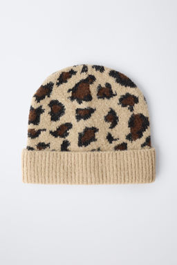 ANIMAL PRINT KNIT BEANIE - Zara фото 4