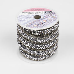 Стразы и бусины термоклеевые, 10 мм, 4.5±0.5 м, цвет серебряный
