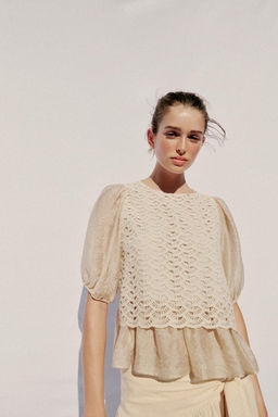 CUERPO COMBINADO CROCHET / Crudo