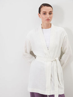 ?al Yaka ?izgili M?slin Kad?n Kimono