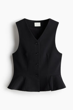 Chaleco con escote de pico y peplum
