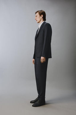 BLAZER TRAJE CUADROS 100% LANA / Marino - Zara фото 4