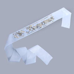 Цена за 5 шт. Лента Выпускник, шёлк белый фольга - Дарим Красиво фото 3