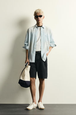 BERMUDA DENIM STRAIGHT FIT / Negro