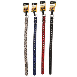 Пэт тойс (Pet toys) Ошейник для собаки Рептилия 2,4х51см, металлическая застежка, под кожу, металл декор, на картоне, цвета в ассортименте: бордовый, синий, черный, черно-белый (Китай) фото 5