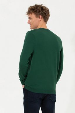 U. S. Polo Assn Мужской зеленый трикотажный свитер с круглым вырезом - U.s. polo assn фото 5