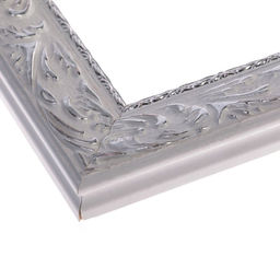 Рама для картин (зеркал) 80 х 100 х 4 см, дерево "Версаль", бело-серебристый