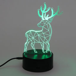 Цена за 2 шт. Светильник ночник "3D-Олень" на пластиковой подставке, с включателем USB