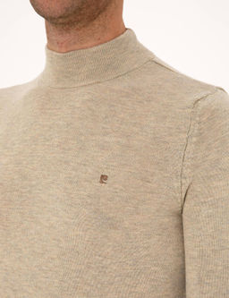 Kum Melanj Slim Fit Yar_m Bal_k__ Yaka Basic Triko Kazak - Pierre cardin фото 7