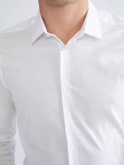 Ekstra Slim Fit Uzun Kollu Gabardin Erkek G?mlek