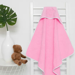 Полотенце уголок махровое Крошка Я 85х85 см, цвет розовый, 100% хлопок, 340 г/м2  фото 4