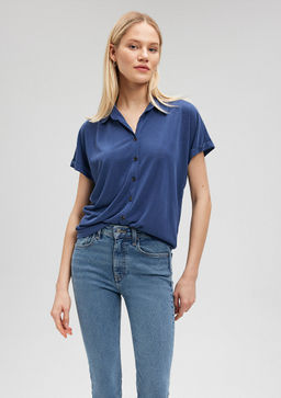 Lux Touch TENCEL TM Mavi Modal Gomlek