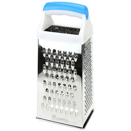 Терка из нержавеющей стали четырехгранная пластмассовая ручка 23см, основание 10х7,5см (Китай)