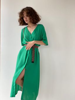 6771 Платье-кафтан зелёное