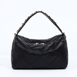 Сумка женская багет на молнии, 24×13.5×15.5 см, чёрная