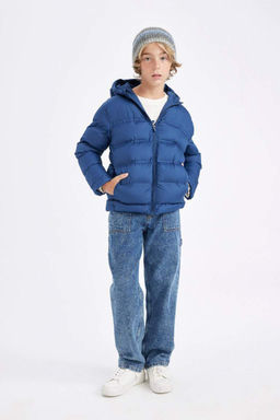 Водоотталкивающее пальто с капюшоном для мальчика - Defacto фото 6